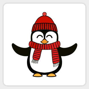 HAPPY Winter Penguin Sticker